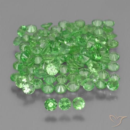 4.66ctw Naturale Verde acceso Granato Tsavorite, Rotondo, VS