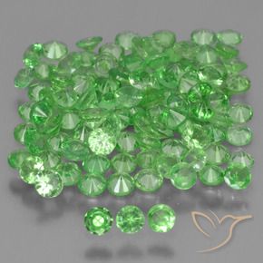Gemme di Granato Tsavorite Verde acceso naturale da 4.66 ct, Rotondo, VS