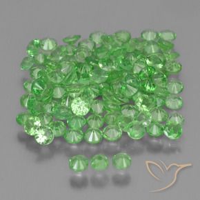 Gemme di Granato Tsavorite Verde acceso naturale da 4.66 ct, Rotondo, VS