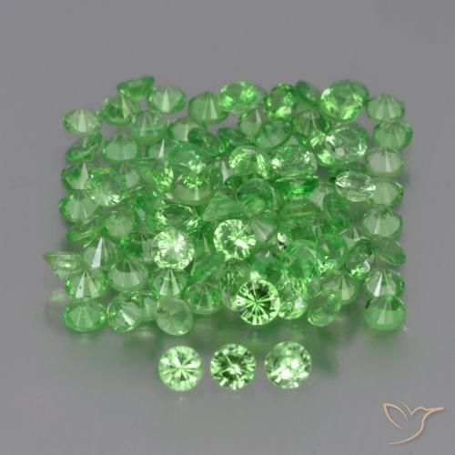 4.76ctw Naturale Verde acceso Granato Tsavorite, Rotondo, VS