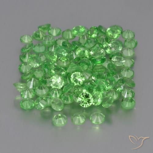 Gemme di Granato Tsavorite Verde acceso naturale da 4.76 ct, Rotondo, VS