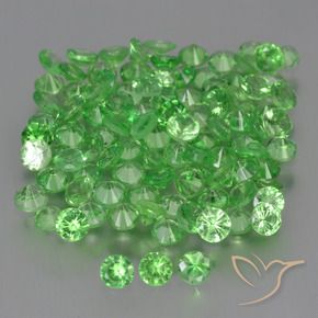 Gemme di Granato Tsavorite Verde acceso naturale da 4.75 ct, Rotondo, VS