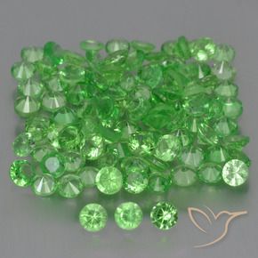 Gemme di Granato Tsavorite Verde acceso naturale da 4.76 ct, Rotondo, VS