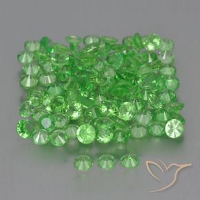 Gemme di Granato Tsavorite Verde acceso naturale da 4.76 ct, Rotondo, VS