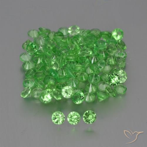 4.13ctw Naturale Verde acceso Granato Tsavorite, Rotondo, VS