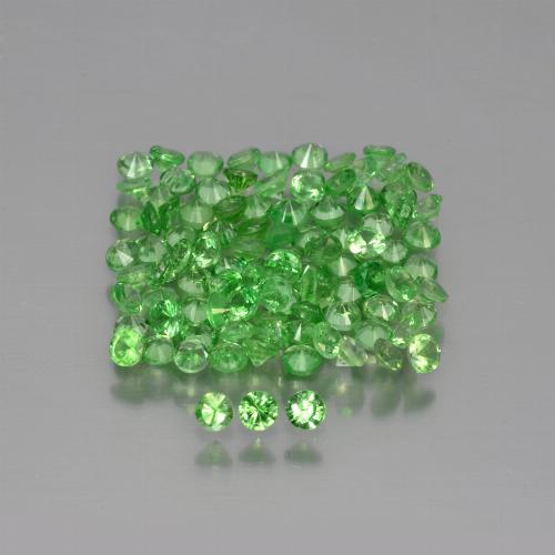 Gemme di Granato Tsavorite Verde acceso naturale da 3.74 ct, Taglio rotondo, VS