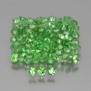 Gemme di Granato Tsavorite Verde acceso naturale da 3.74 ct, Taglio rotondo, VS