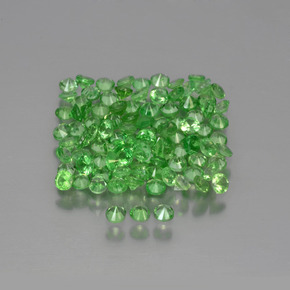 Gemme di Granato Tsavorite Verde acceso naturale da 3.74 ct, Taglio rotondo, VS