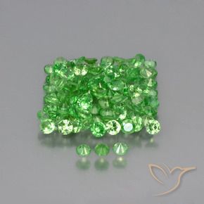 Gemme di Granato Tsavorite Verde acceso naturale da 4.13 ct, Rotondo, VS