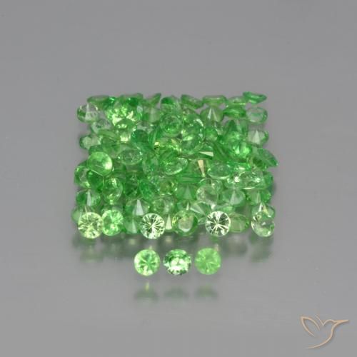 3.98ctw Naturale Verde acceso Granato Tsavorite, Rotondo, VS