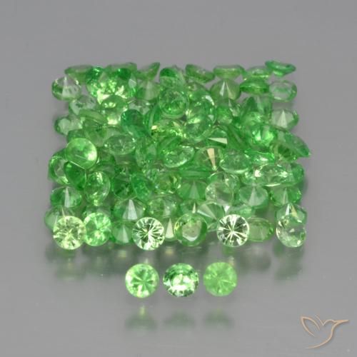 Gemme di Granato Tsavorite Verde acceso naturale da 3.98 ct, Rotondo, VS