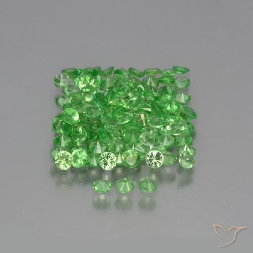 Gemme di Granato Tsavorite Verde acceso naturale da 3.98 ct, Rotondo, VS