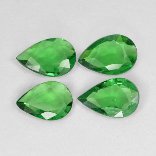 Gemme di Granato Tsavorite Verde medio naturale da 1.21 ct, Forma a pera, VS