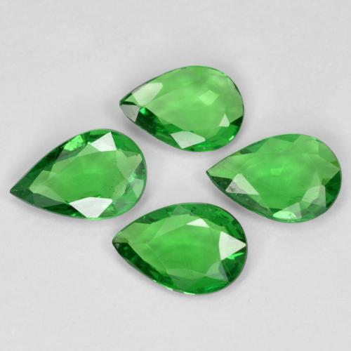 Gemme di Granato Tsavorite Verde medio naturale da 1.21 ct, Forma a pera, VS