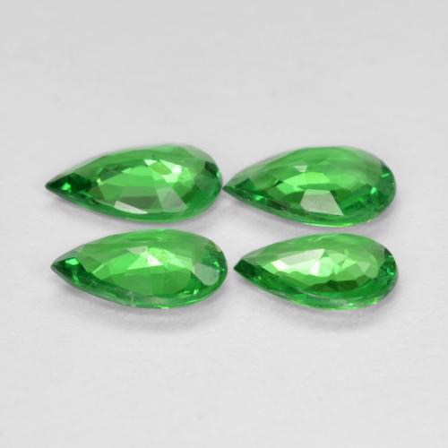 Gemme di Granato Tsavorite Verde medio naturale da 1.21 ct, Forma a pera, VS
