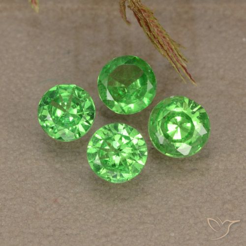1.04ctw Naturale Verde acceso Granato Tsavorite, Rotondo, VVS-VS