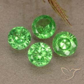 Gemme di Granato Tsavorite Verde acceso naturale da 1.04 ct, Rotondo, VVS-VS