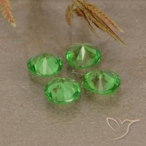 Gemme di Granato Tsavorite Verde acceso naturale da 1.04 ct, Rotondo, VVS-VS