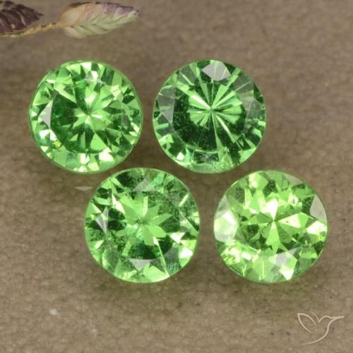Granato tsavorite naturale verde da 1,19 ct, taglio rotondo, VS
