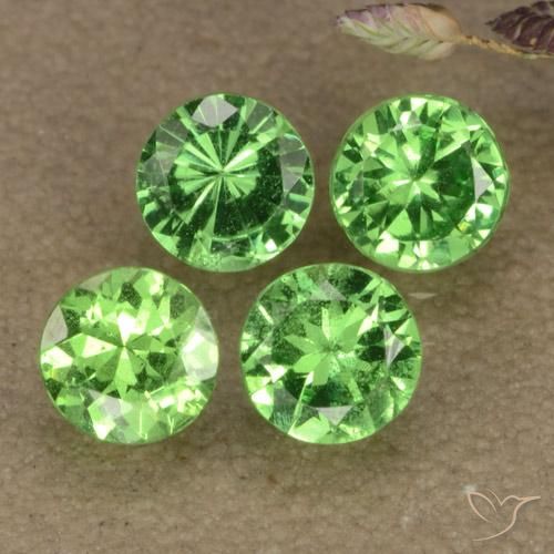 Granato tsavorite naturale verde da 1,19 ct, taglio rotondo, VS