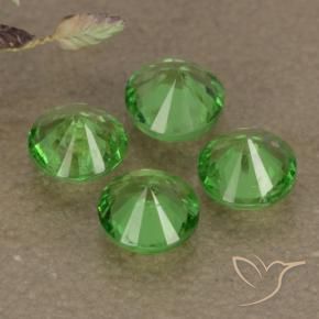 Gemme di Granato Tsavorite Verde acceso naturale da 1.03 ct, Taglio rotondo, VS