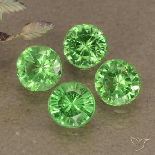 0.94ctw Naturale Verde acceso Granato Tsavorite, Rotondo, VS