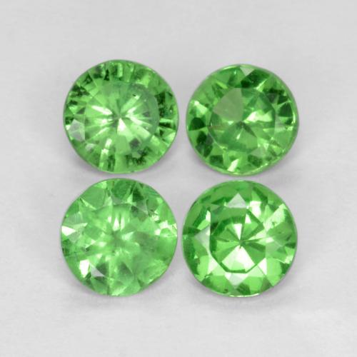 Gemme di Granato Tsavorite Verde medio naturale da 0.93 ct, Taglio rotondo, VS