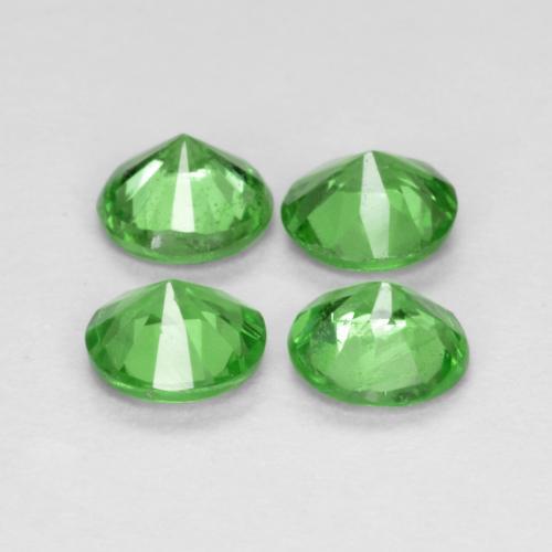 Gemme di Granato Tsavorite Verde medio naturale da 0.93 ct, Taglio rotondo, VS