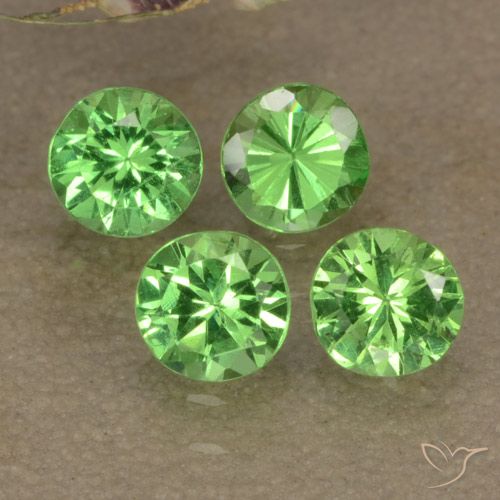 0.93ctw Naturale Verde acceso Granato Tsavorite, Rotondo, VS