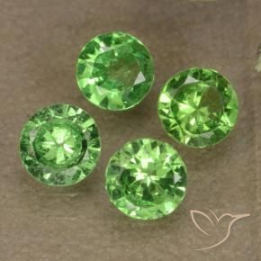 Gemme di Granato Tsavorite Verde acceso naturale da 0.98 ct, Taglio rotondo, VS