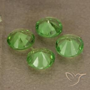 Gemme di Granato Tsavorite Verde acceso naturale da 0.98 ct, Taglio rotondo, VS