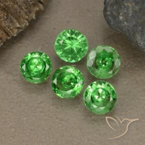 Gemme di Granato Tsavorite Verde medio naturale da 1.28 ct, Taglio rotondo, VS