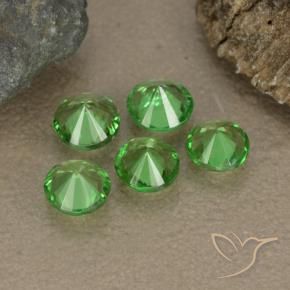 Gemme di Granato Tsavorite Verde medio naturale da 1.28 ct, Taglio rotondo, VS