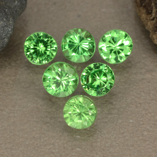 Granato tsavorite naturale verde da 1,23 ct, taglio rotondo, VS