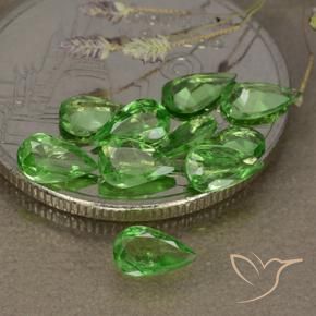 Gemme di Granato Tsavorite Verde medio naturale da 1.54 ct, Forma a pera, VS