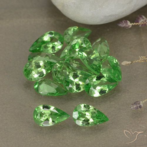 3.12ctw Naturale Verde elettrico Granato Tsavorite, Forma a pera, VS