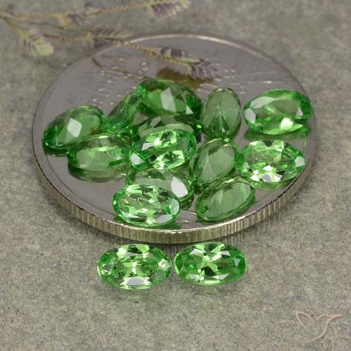 3.22ctw Naturale Verde acceso Granato Tsavorite, Ovale, VS