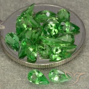 Gemme di Granato Tsavorite Verde brillante naturale da 4.34 ct, Forma a pera, VS