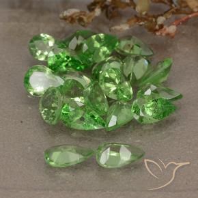 Granato tsavorite naturale verde da 4,77 ct, taglio a pera, VS