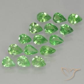 Gemme di Granato Tsavorite Verde acceso naturale da 2.49 ct, Forma a pera, VS