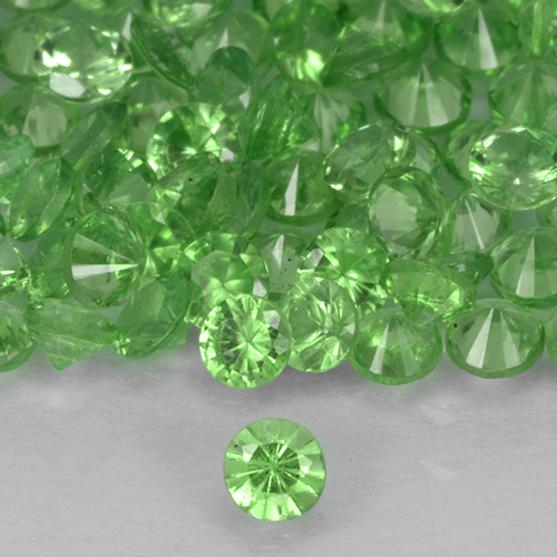 Granato Tsavorite Verde acceso naturale da 0.06 ct, Rotondo, VS