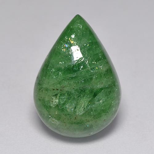 Granato tsavorite naturale verde da 12,26 ct, taglio a pera, traslucido