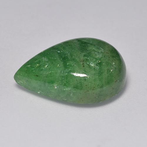 Granato tsavorite naturale verde da 12,26 ct, taglio a pera, traslucido