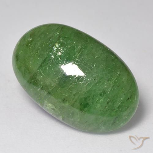 Granato Tsavorite Verde medio naturale da 10.96 ct, Ovale, Traslucido