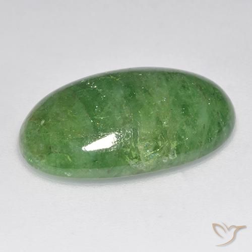 Granato Tsavorite Verde medio naturale da 10.96 ct, Ovale, Traslucido