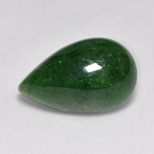 Granato Tsavorite Verde scuro naturale da 5.35 ct, Forma a pera, Traslucido