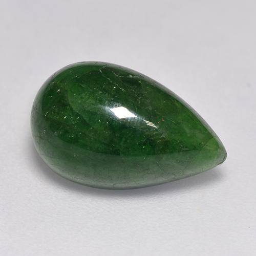 Granato Tsavorite Verde scuro naturale da 5.35 ct, Forma a pera, Traslucido