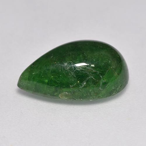 Granato Tsavorite Verde scuro naturale da 5.35 ct, Forma a pera, Traslucido