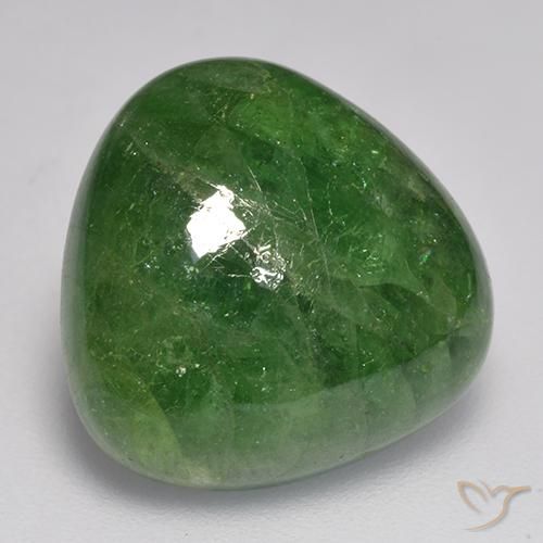 Granato Tsavorite Verde medio-scuro naturale da 15.24 ct, Taglio trillion, Traslucido
