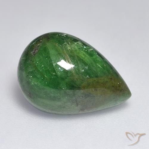 Granato Tsavorite Verde foresta naturale da 8.71 ct, Forma a pera, Opaco
